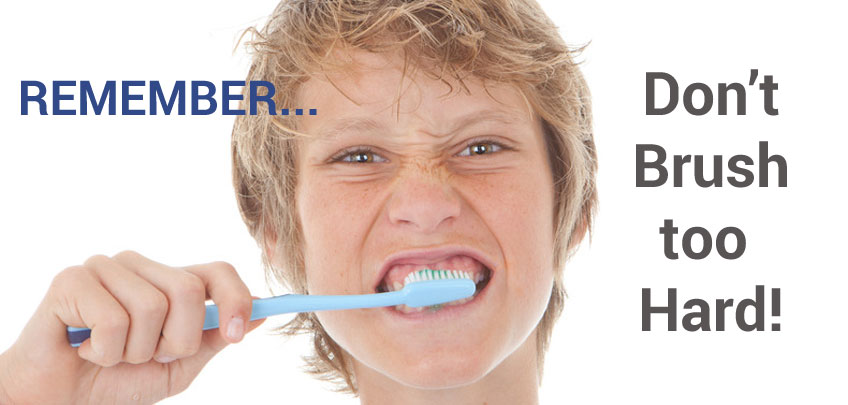 Kid Brushing Teeth Too Hard